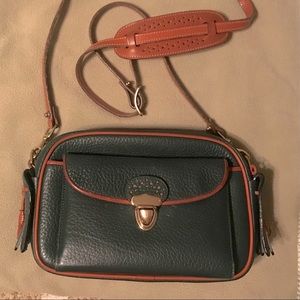 Dooney and Bourke Kitty crossbody, hunter green and tan